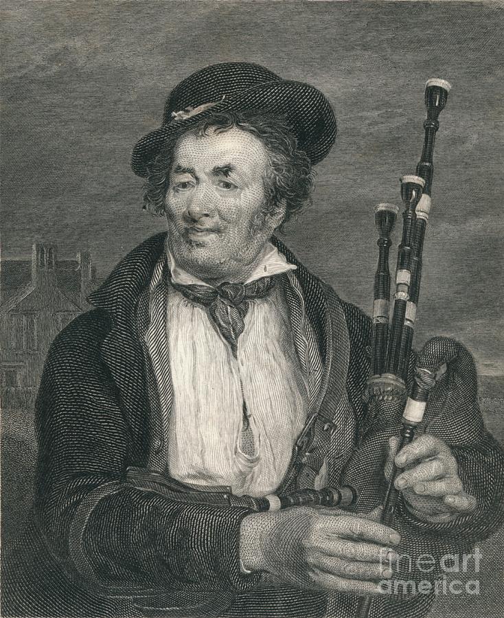 The Bag Piper Drawing by Print Collector
