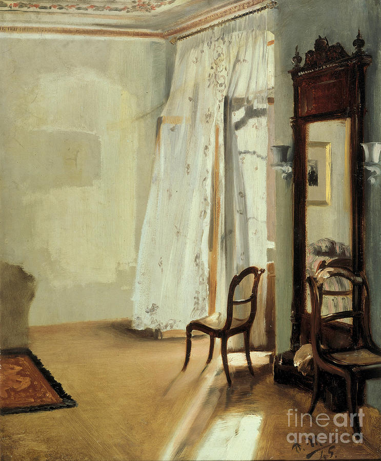 The Balcony Room, 1845. Artist Menzel Drawing by Heritage Images