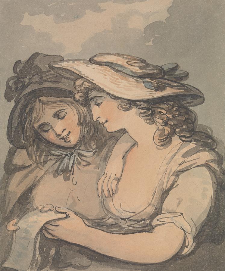 The Ballad Singers Drawing by Thomas Rowlandson