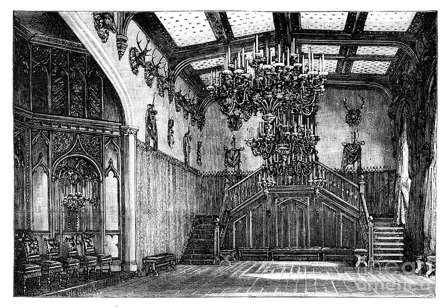 The Ballroom, Balmoral Castle, Scotland Drawing by Print Collector