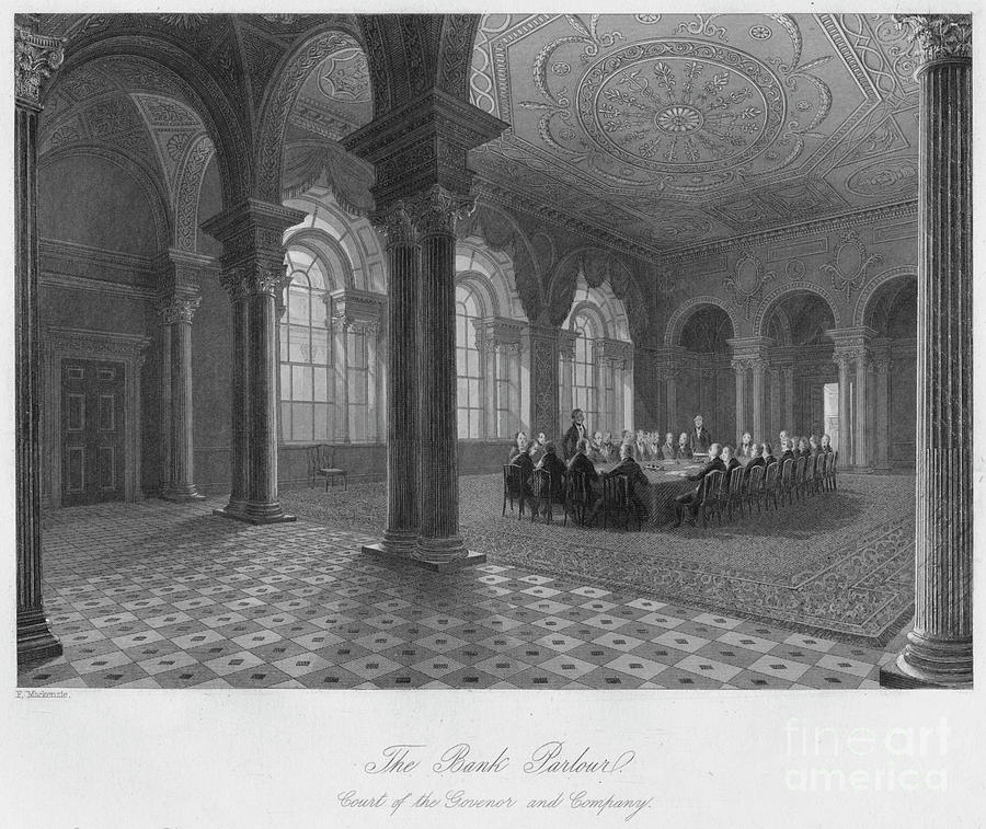 The Bank Parlour. Court Of The Governor Drawing by Print Collector