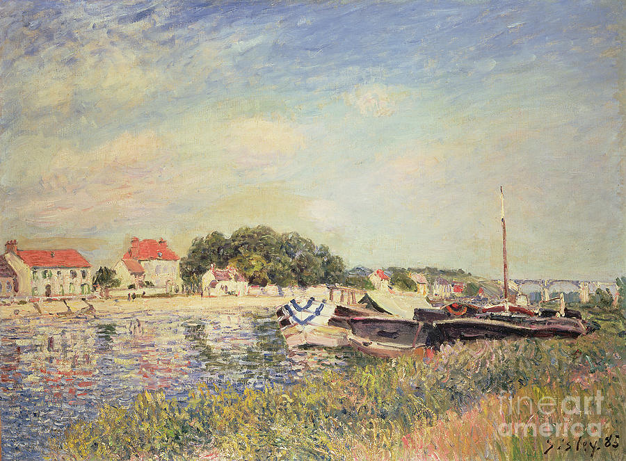 The Banks Of The Loing At Saint-mammes, 1885 Painting by Alfred Sisley