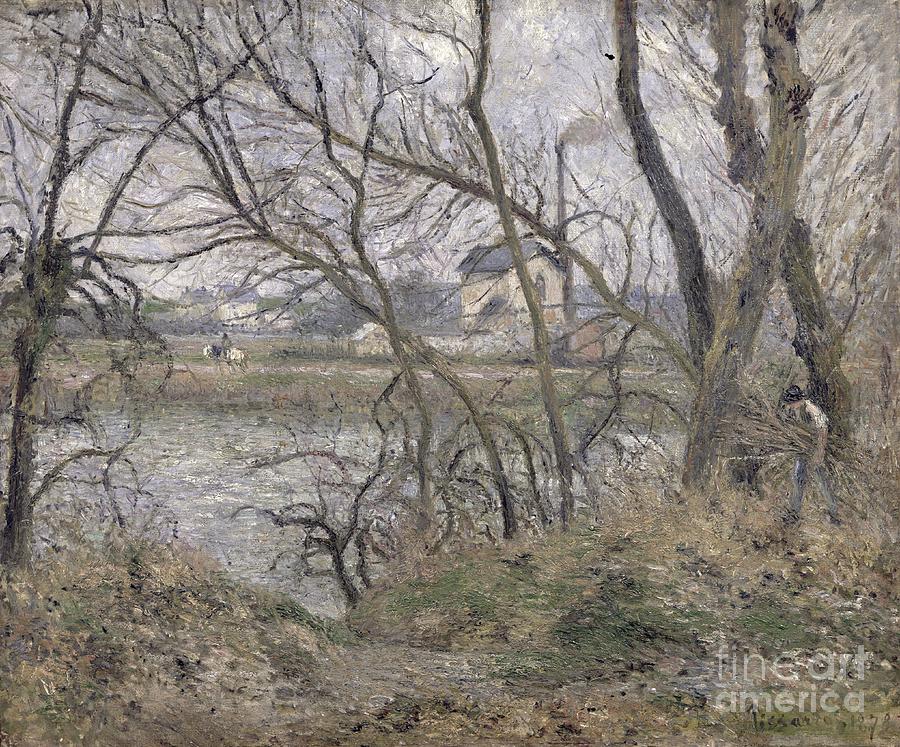 The Banks Of The Oise, Near Pontoise, Cloudy Weather, 1878 Painting by Camille Pissarro