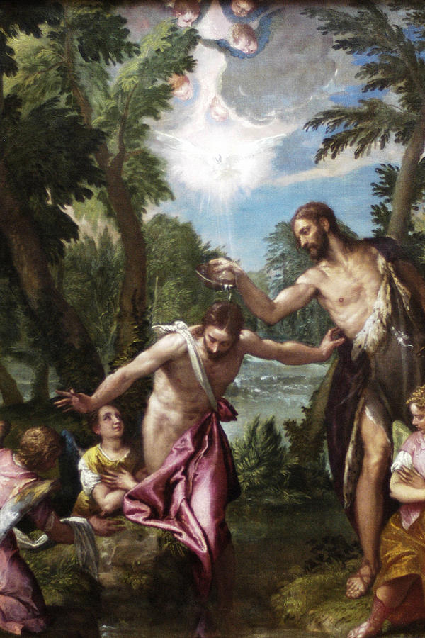 The baptism of Christ by Veronese Painting by Paolo Veronese