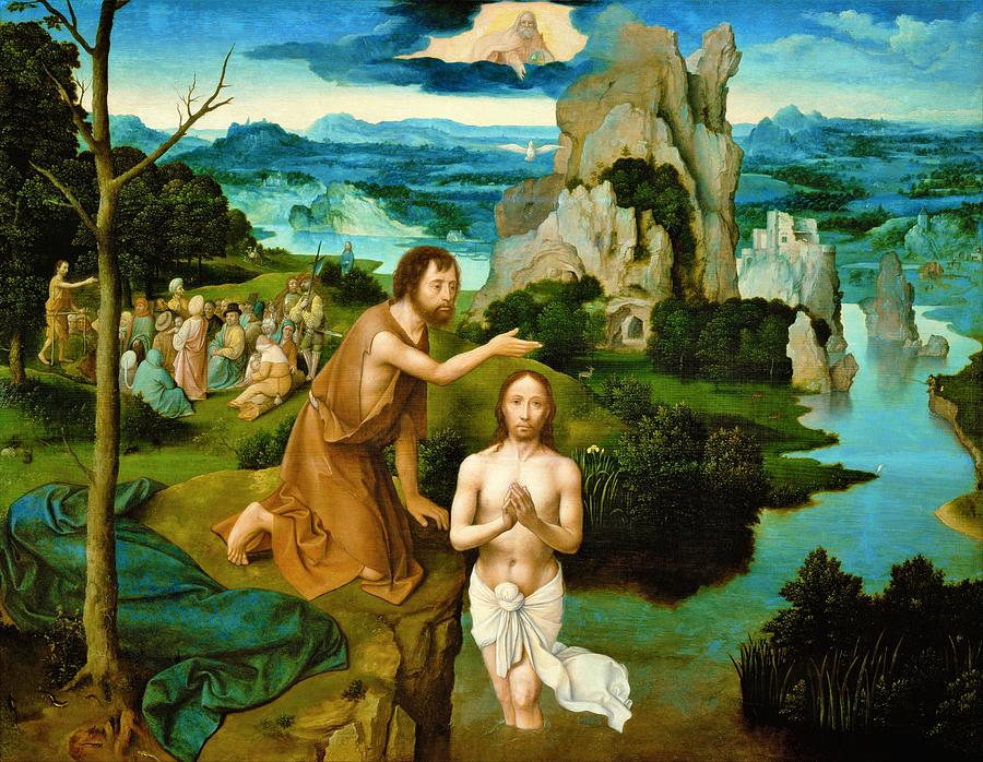 Jesus Christ Painting - The Baptism of Christ - Digital Remastered Edition by Joachim Patinir