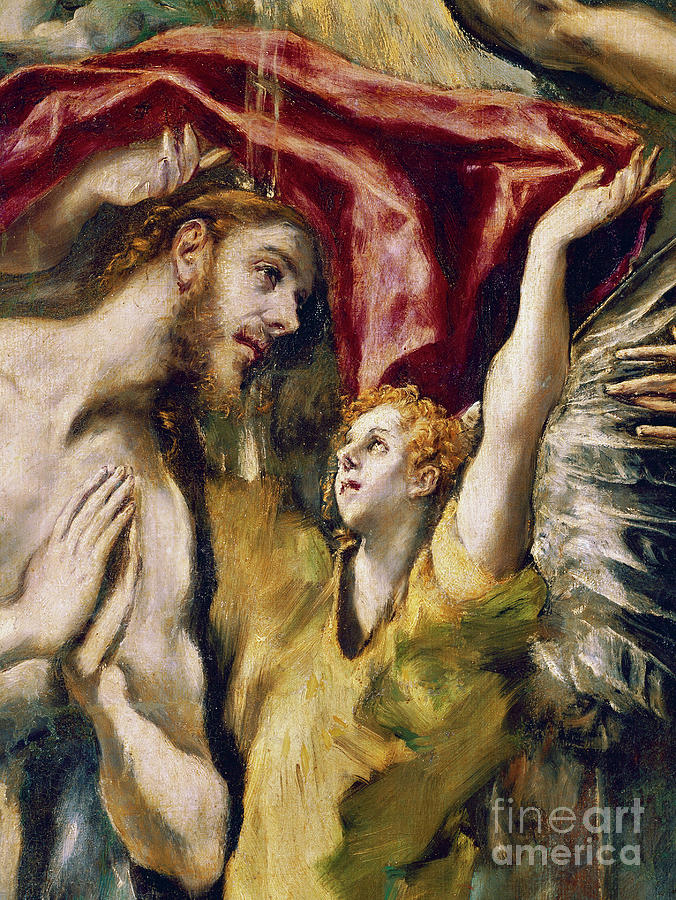 The baptism of Christ Painting Painting by El Greco