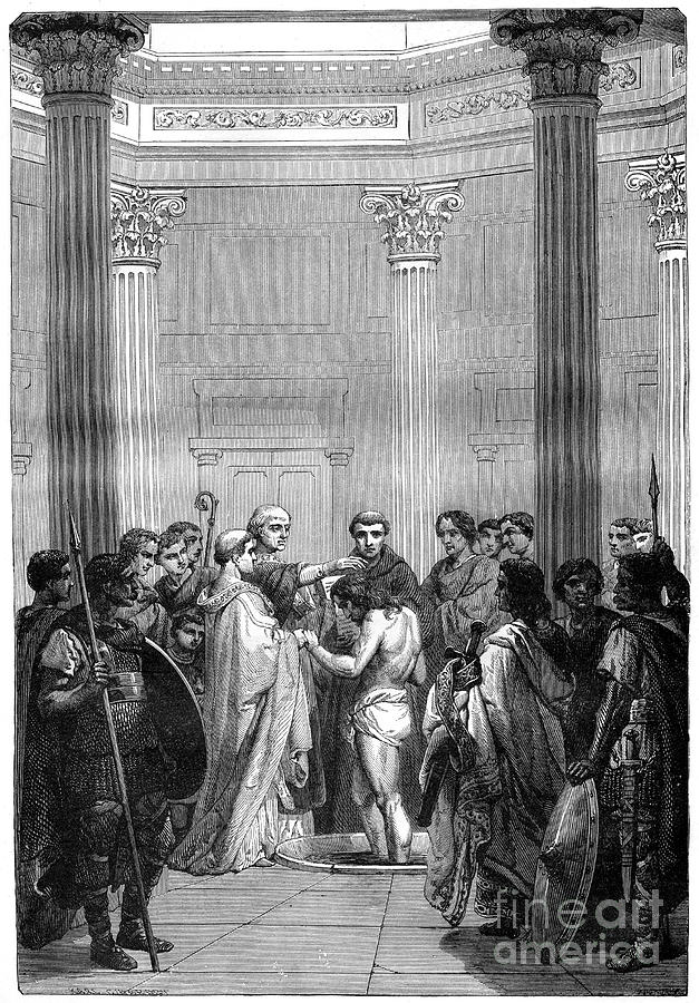 The Baptism Of Clovis, 496 1882-1884 Drawing by Print Collector