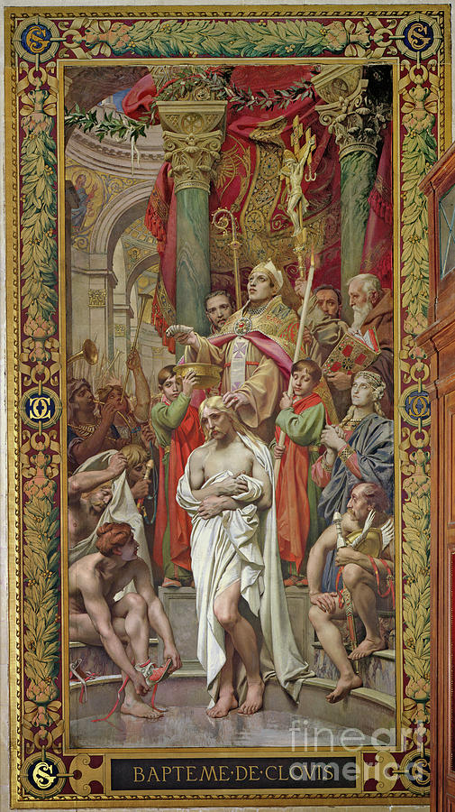 France Painting - The Baptism Of Clovis I by Joseph Paul Blanc