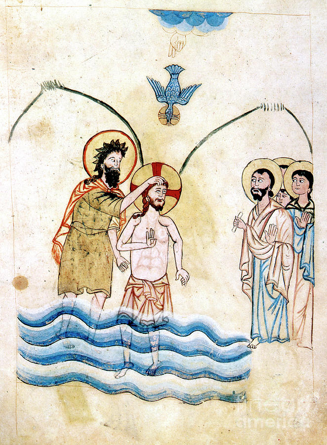 The Baptism Of Jesus By St John Drawing by Print Collector Fine Art