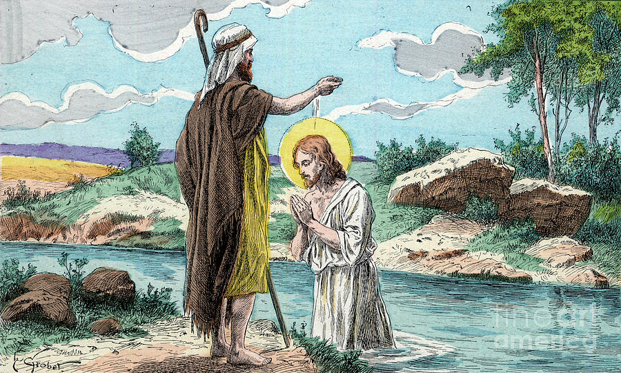 The Baptism Of Jesus Drawing by Henri Grobet Fine Art America