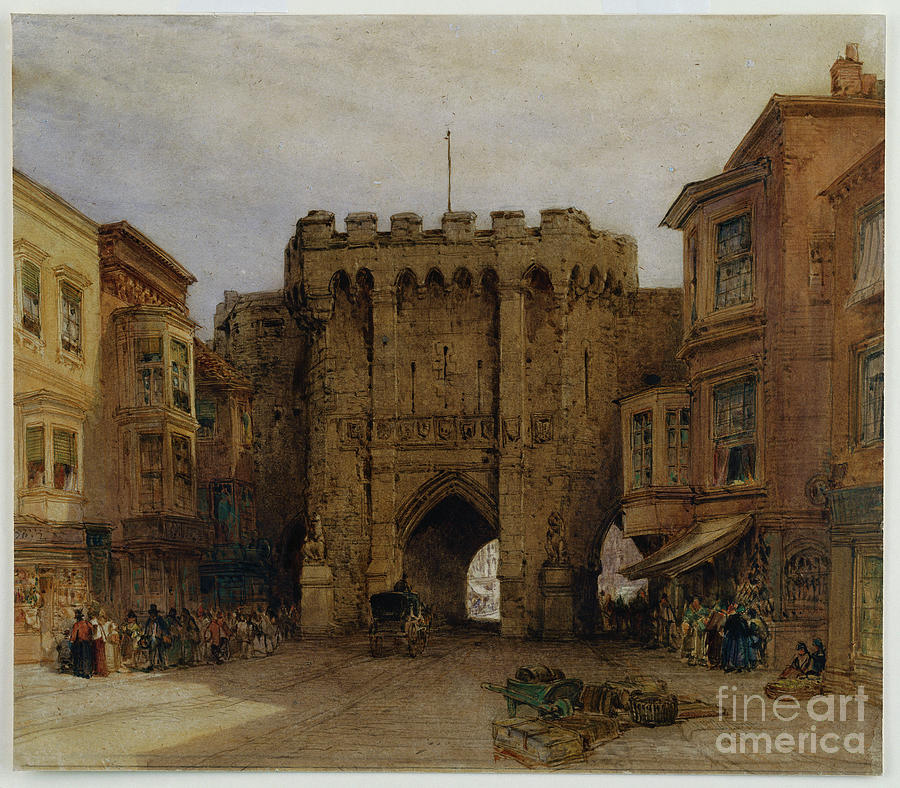 Architecture Painting - The Bar Gate, Southampton, 1888 by William Callow