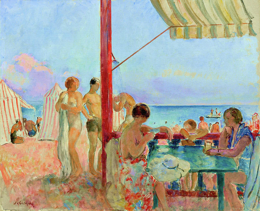 Henri Lebasque Painting - The Bar on the Beach by Henri Lebasque