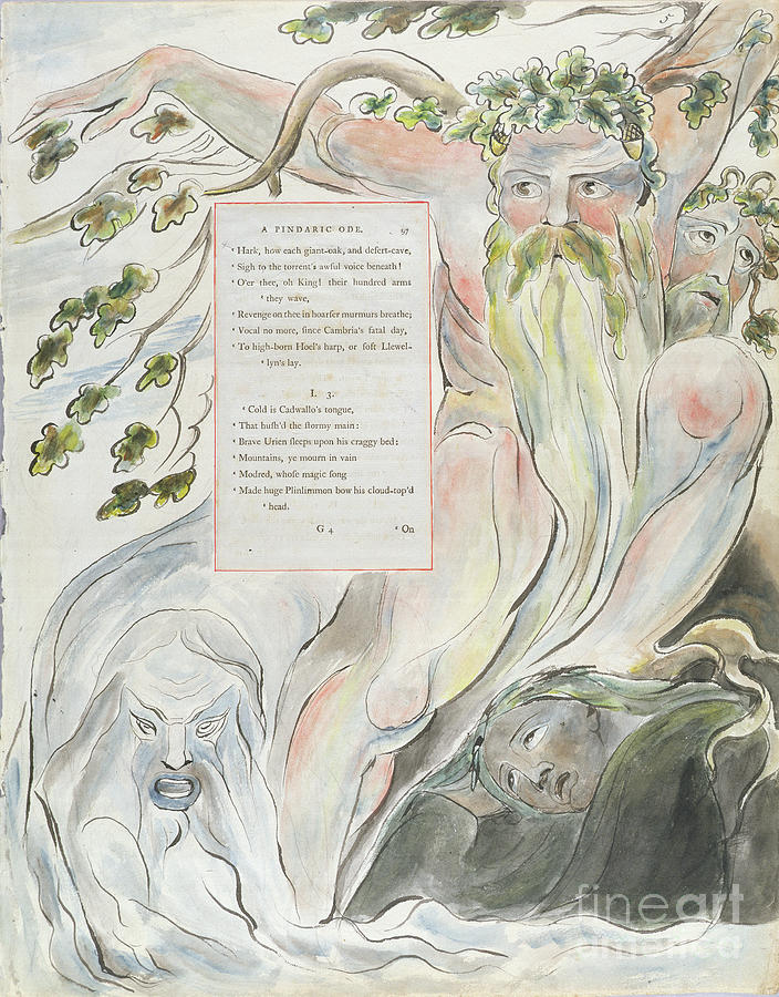 The Bard: A Pindaric Ode, Design 57 From the Poems Of Thomas Gray, 1797-98 Painting by William Blake
