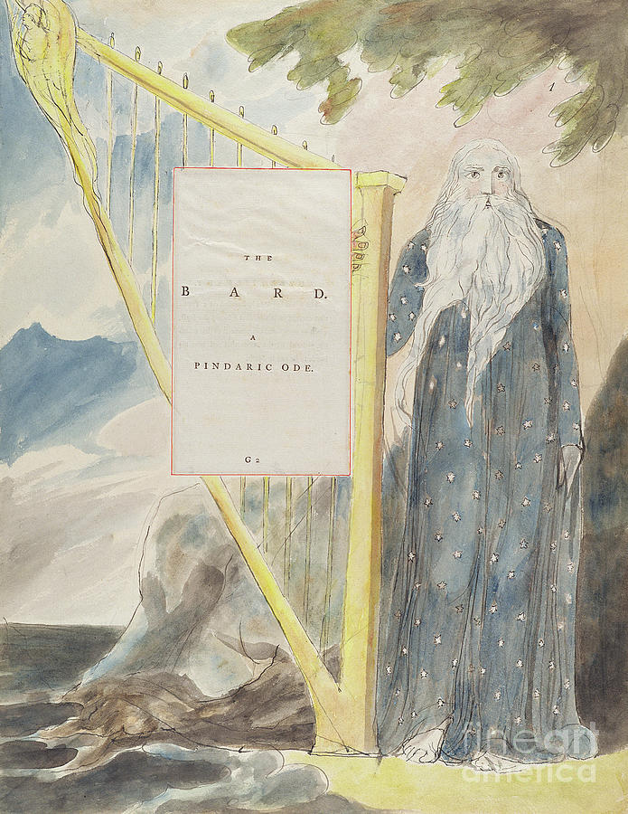 The Bard, A Pindaric Ode, From the Poems Of Thomas Gray, 1797-98 Painting by William Blake