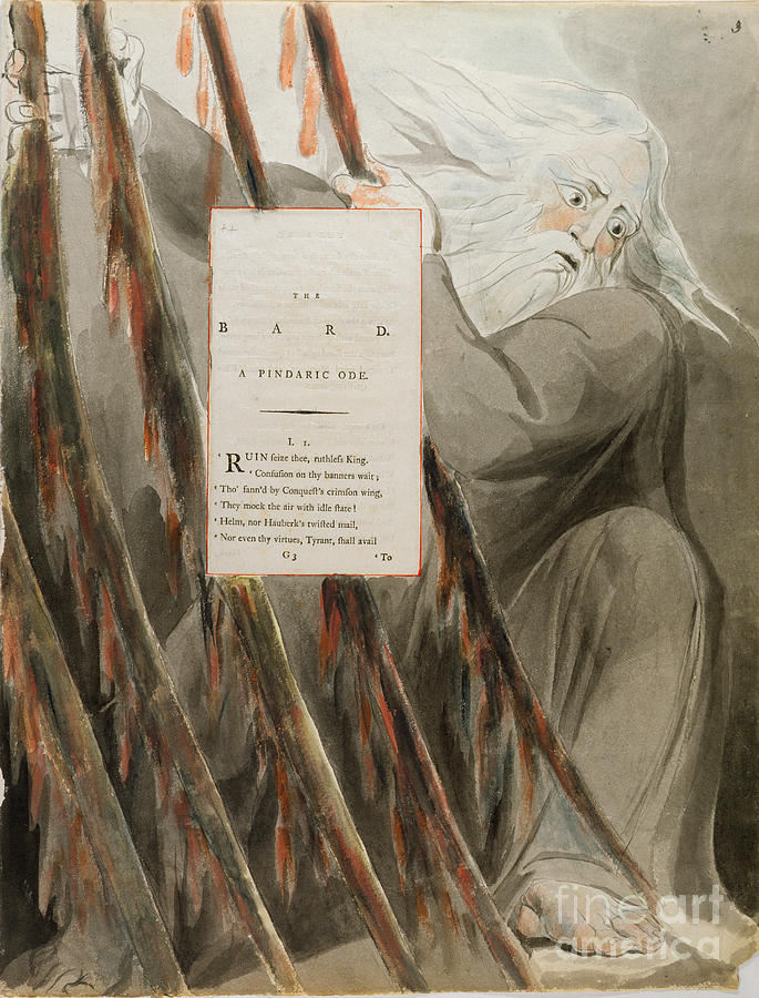 The Bard: A Pindaric Ode, From the Poems Of Thomas Gray, Published 1797-98 Painting by William Blake
