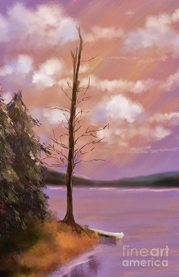 The Bare Tree At Sunset  Digital Art by Lois Bryan