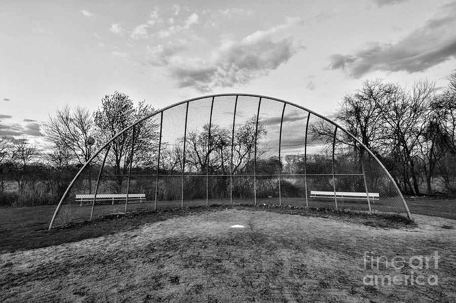 Baseball Photograph - The Baseball Field black and white by Paul Ward