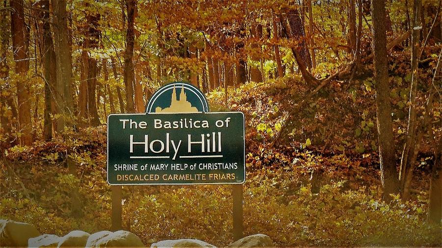 The Basilica Of Holy Hill Sign Photograph by Kay Novy