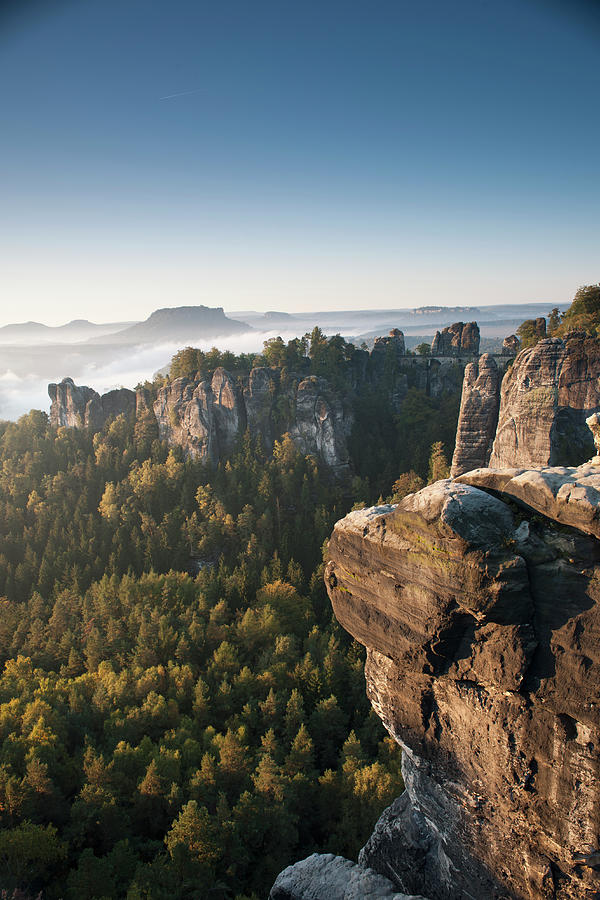 The Bastei In The Morning, Elbe Photograph by Lothar Schulz