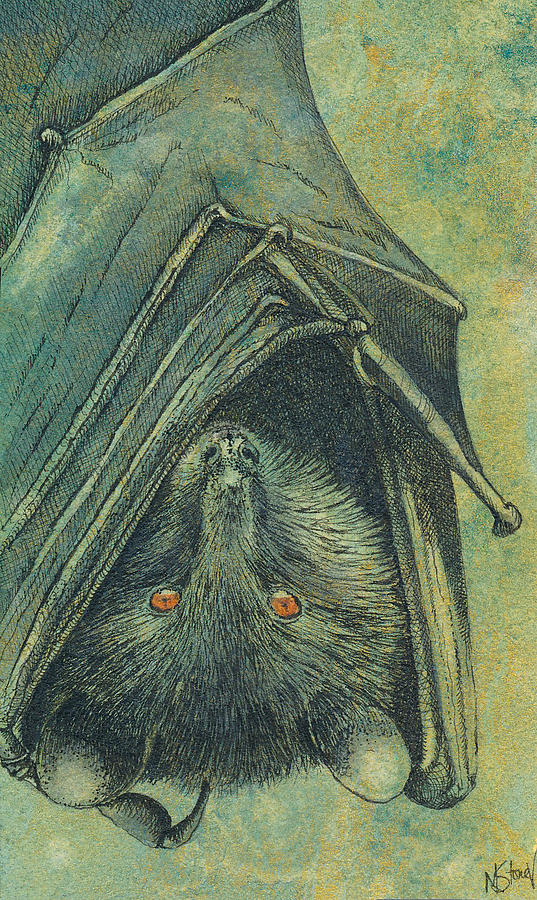 Halloween Painting - The Bat by Marie Stone-van Vuuren