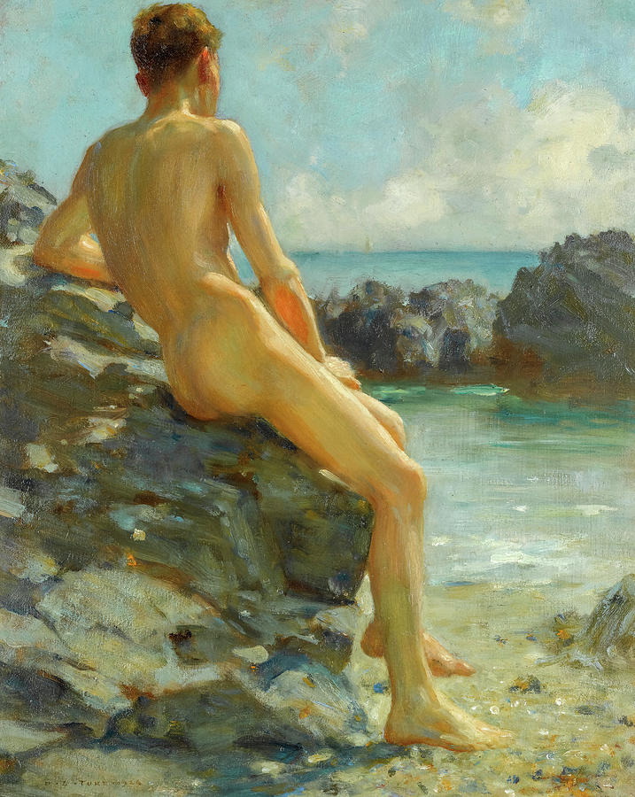 Henry Scott Tuke Painting - The Bather, 1924 by Henry Scott Tuke