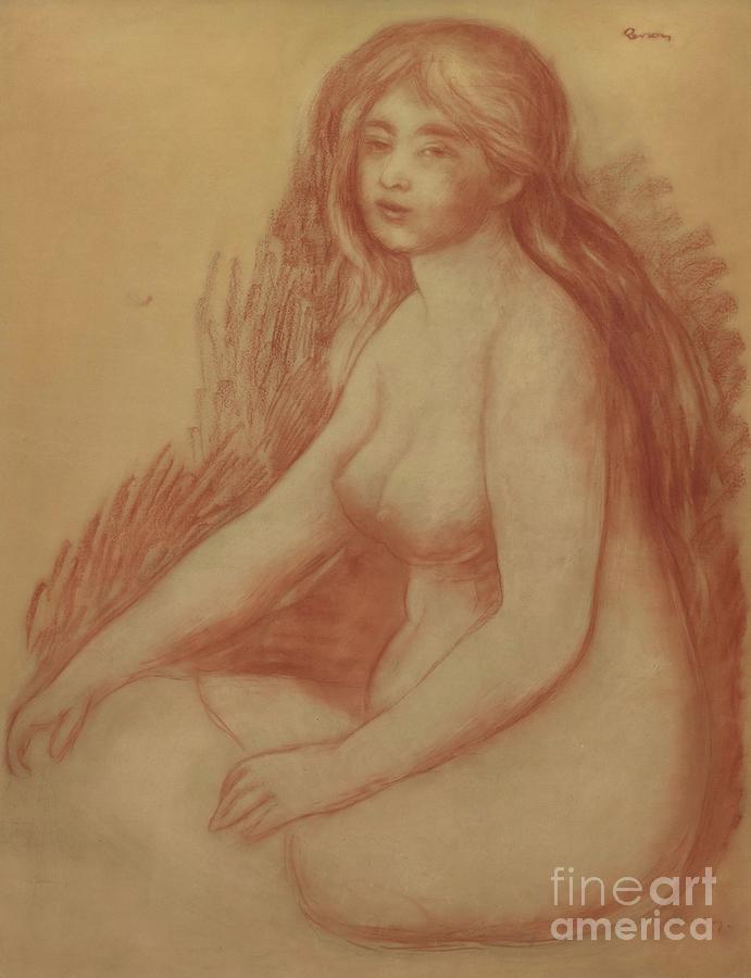 The Bather By Renoir Drawing by Pierre Auguste Renoir