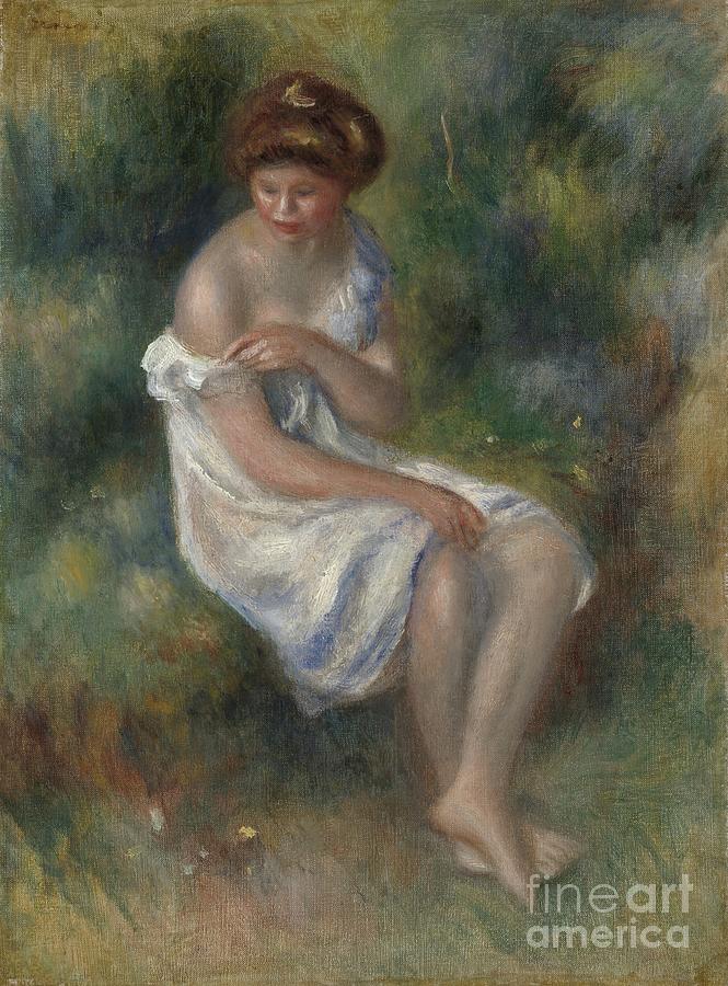 The Bather, C.1900 (oil On Canvas) Painting by Pierre Auguste Renoir