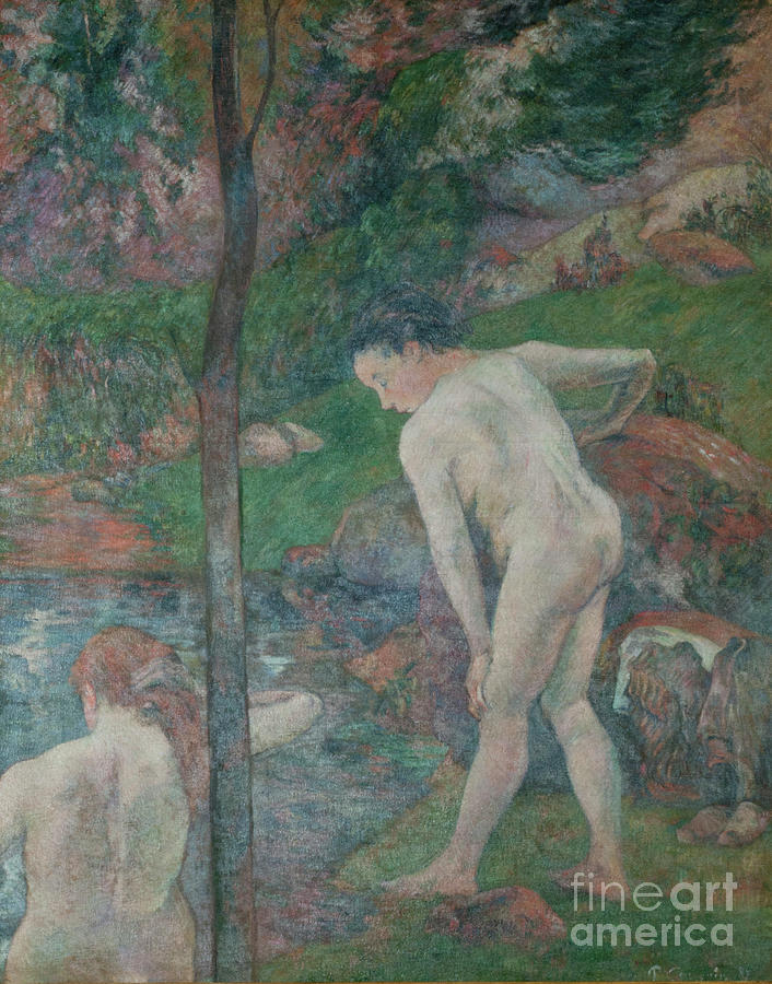 The Bathers, 1887 By Paul Gauguin Painting by Paul Gauguin
