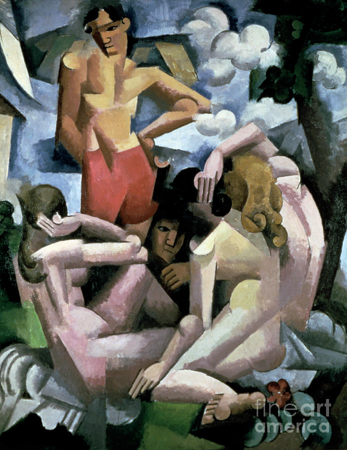 The Bathers, 1912. Artist Roger De La Drawing by Print Collector