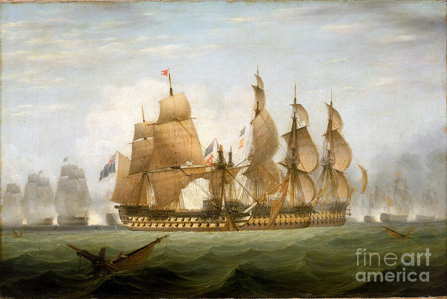 The Battle Of Cape Saint Vincent Portugal, February 14th, 1797 Painting ...