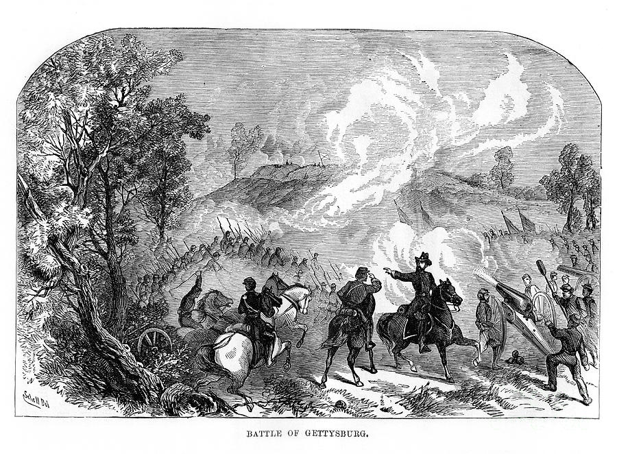 The Battle Of Gettysburg, American Drawing by Print Collector Fine