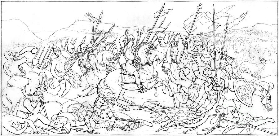 The Battle Of Hastings, 1066, 1833 Drawing by Print Collector