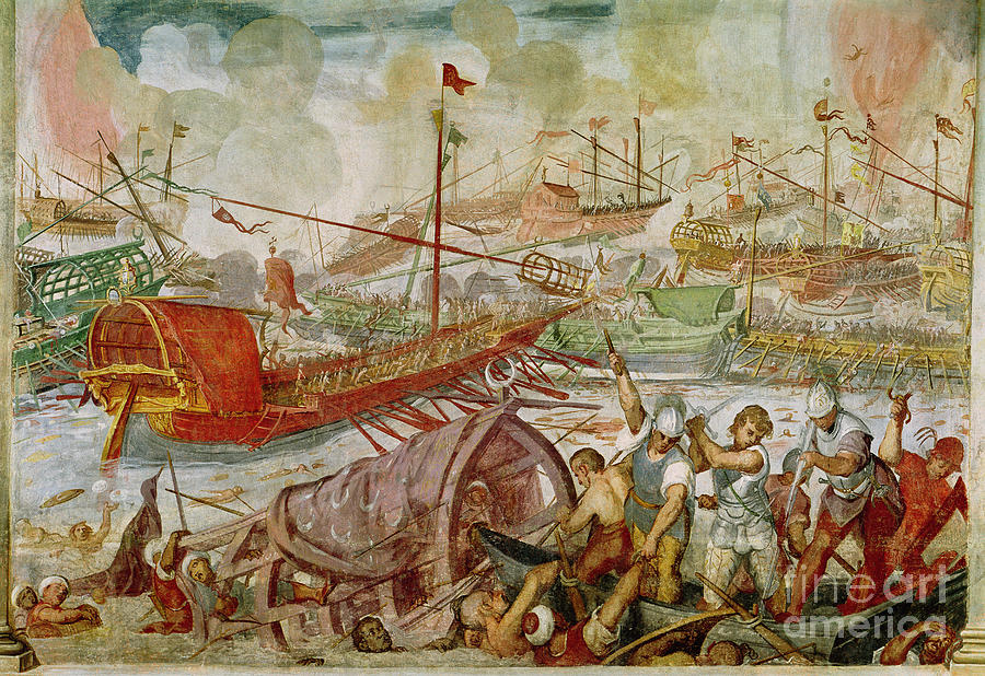 Fight Painting - The Battle Of Lepanto, October 1571, 1600 by Antonio Vassilacchi