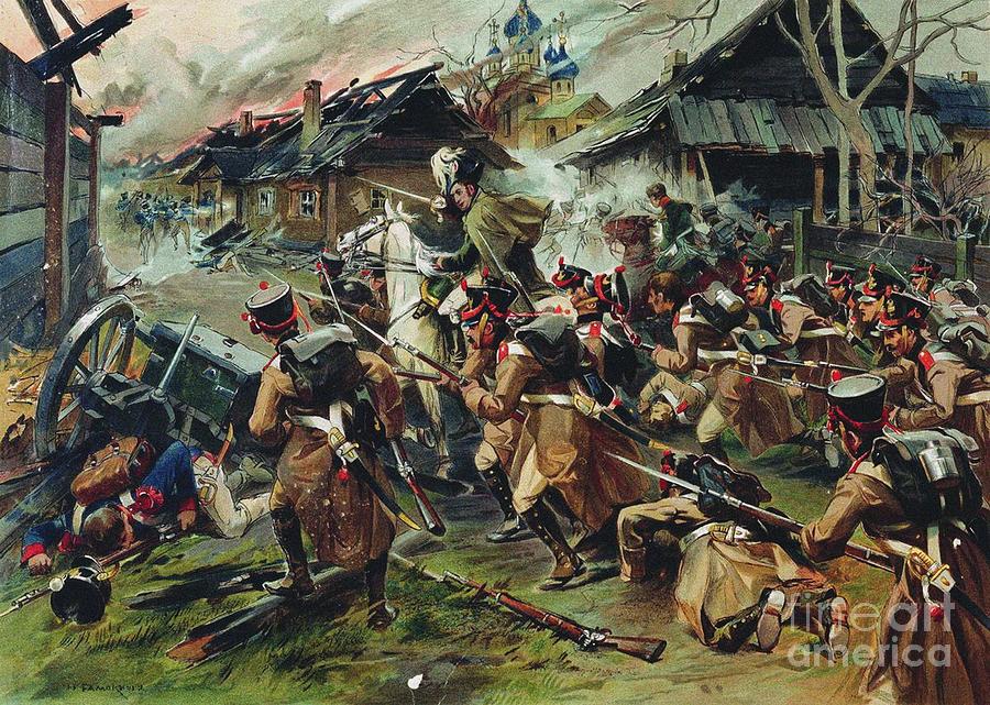 The Battle Of Maloyaroslavets On 24 Drawing by Heritage Images