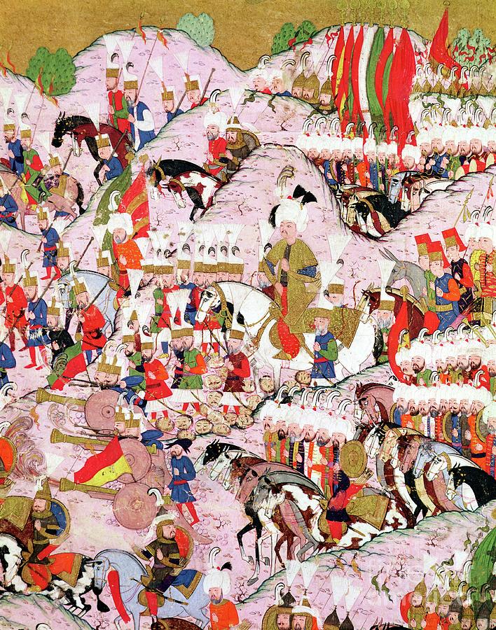 Horse Painting - The Battle Of Mohacs In 1526 by Ottoman School