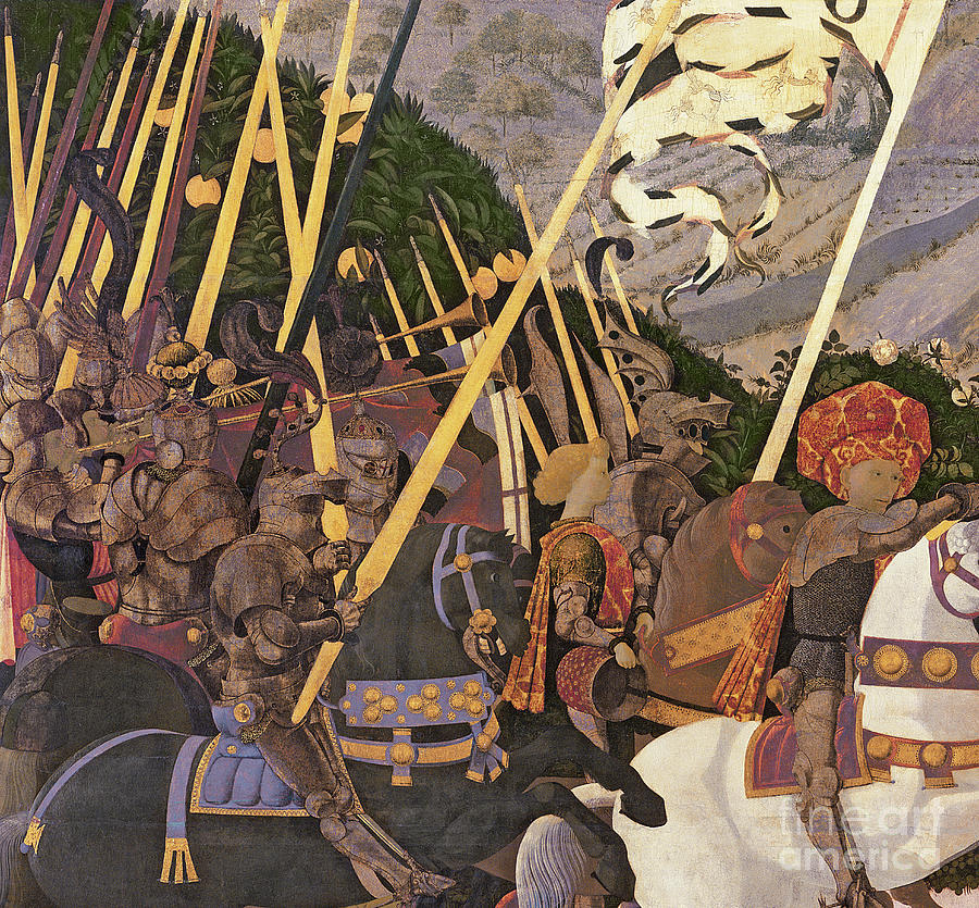 The Battle Of San Romano, Tempera On Panel Painting by Paolo Uccello