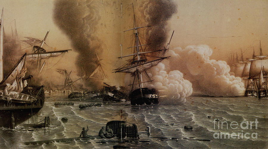 The Battle Of Sinop On 30 November Drawing by Heritage Images