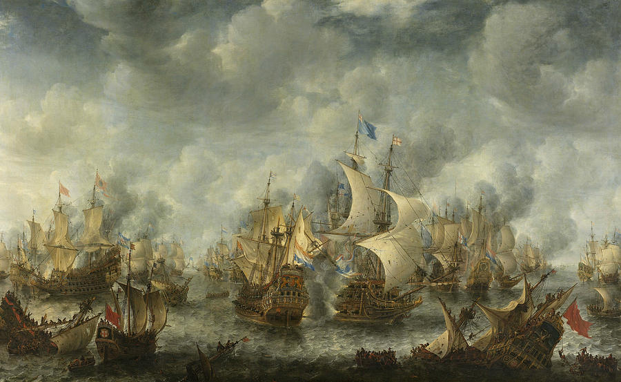 The Battle of Ter Heijde Painting by Jan Abrahamsz Beerstraaten