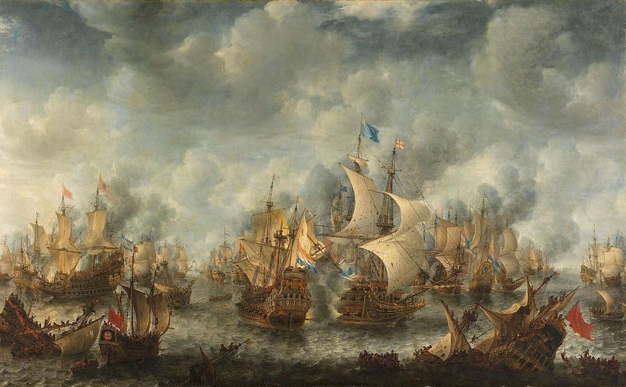 The Battle of Terheide. The Battle of Terheide, 10 August 1653. Painting by Jan Abrahamsz Beerstraten