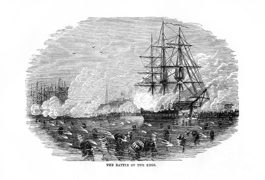 The Battle Of The Kegs, 6 January 1778 Drawing by Print Collector