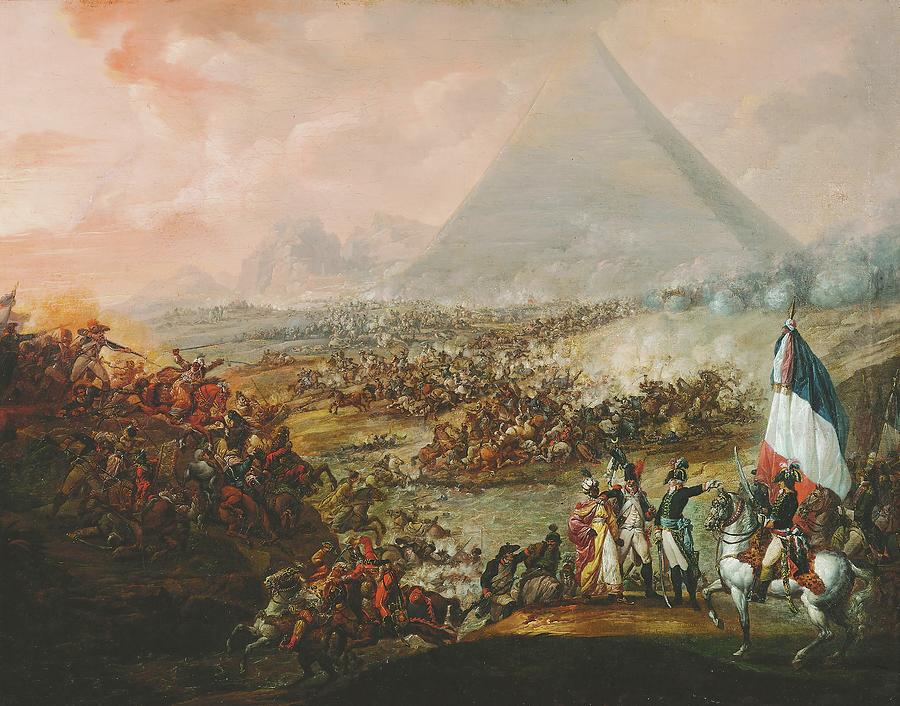 The Battle of the Pyramids, July 21,1798. Painting by Francois-louis Watteau