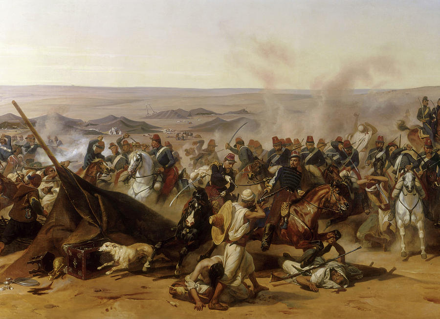 Camel Painting - The Battle of the Smala, 16 May 1843 by Horace Vernet