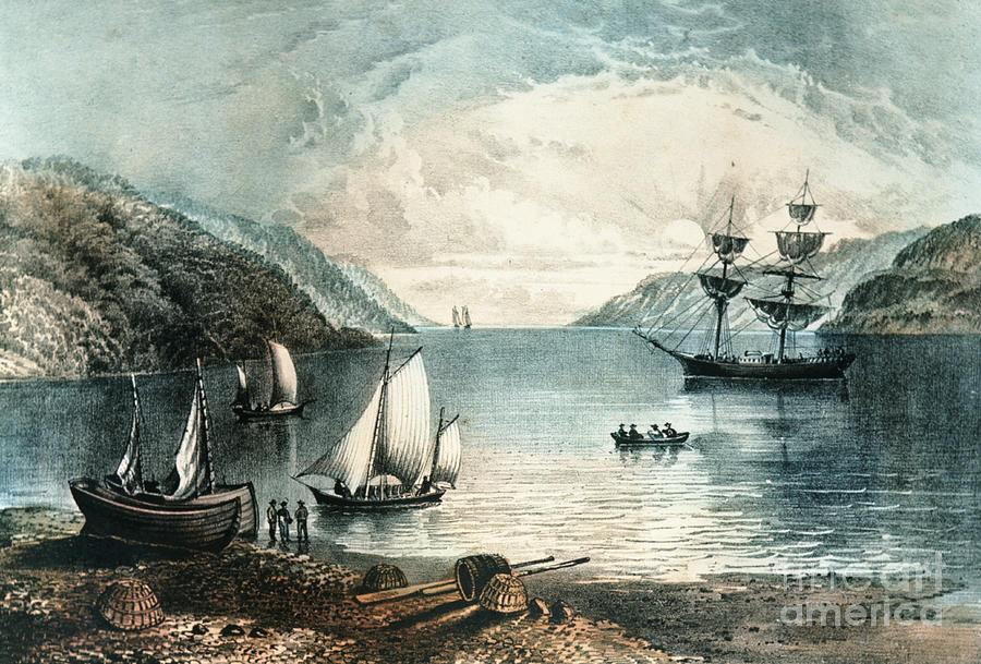 The Bay Of Annapolis By Currier And Ives Painting by Currier And Ives