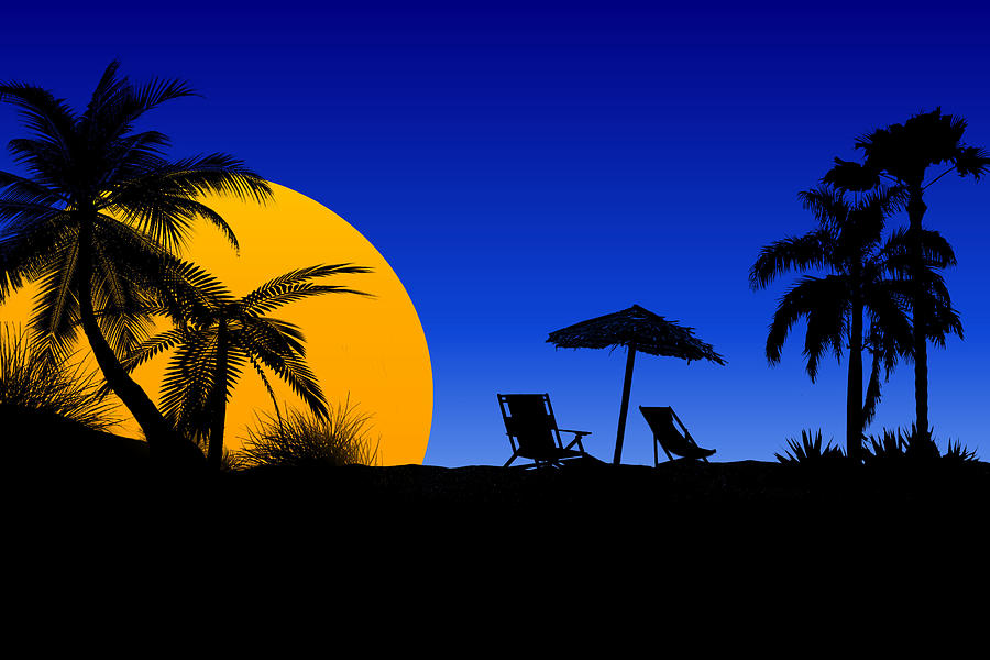Florida Mixed Media - The Beach At Dusk 1 by Joe Hamilton Florida Mixed Media - The Beach At Dusk 1 by Joe Hamilton