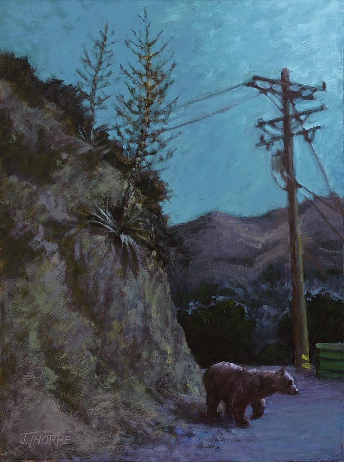 The Bear Nocturne Painting by Jane Thorpe