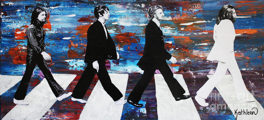 The Beatles Group Abbey Road Painting by Kathleen Artist PRO