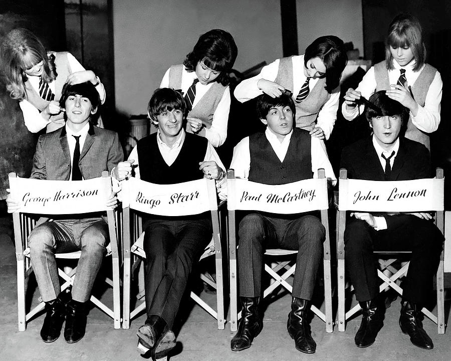 George Harrison Photograph - The Beatles, Hard Days Night by Globe Photos