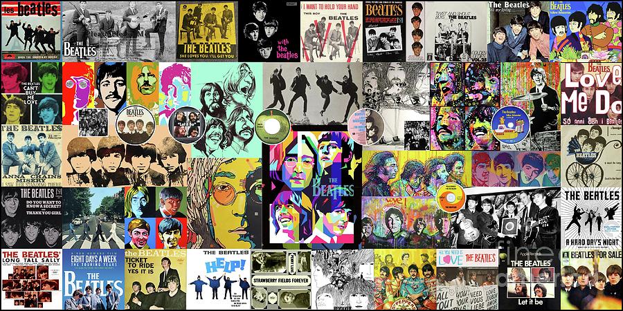 The Beatles High Resolution Photo Collage. Albums Covers, Discography, Anthology, Art Digital Art by Scott Mendell