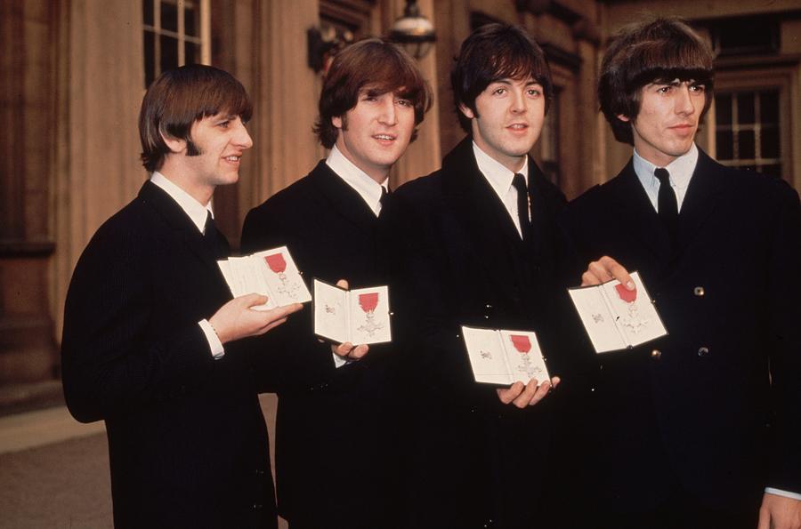 Rock Music Photograph - The Beatles Mbe by Fox Photos