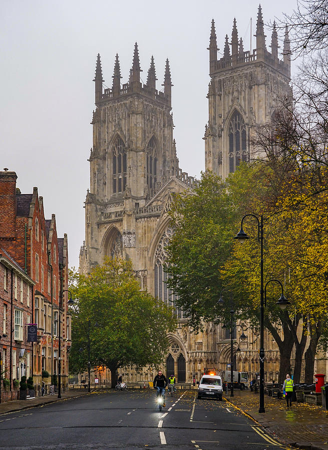 The beautiful city of York in England, on a rainy misty morning. Photograph by George Afostovremea